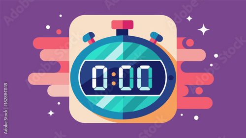 A digital design featuring a timer reminding the viewer to take breaks and rest throughout the day..