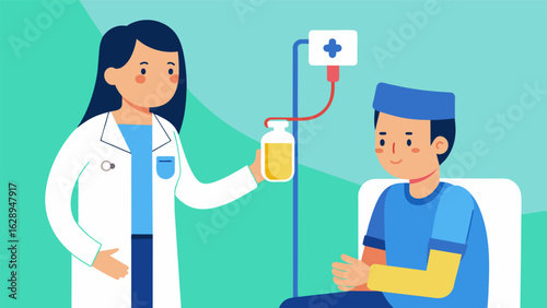 A medical professional adjusting the infusion rate to ensure the patient is receiving the optimal dose for their needs..