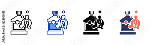 Mouthwash icon sheet multiple style collection
