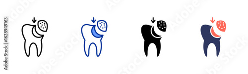 Tooth Filling icon sheet multiple style collection