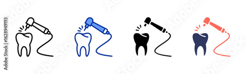 Dental Drill icon sheet multiple style collection
