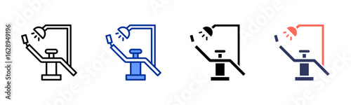 Dentist Chair icon sheet multiple style collection
