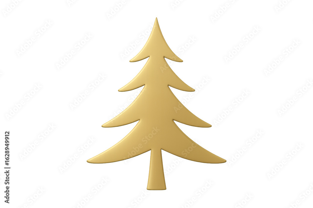 Obraz premium Festive golden christmas tree symbolizing holiday spirit, with transparent background for easy integration into designs