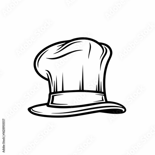Chef Hat Illustration in Simple Style for Culinary Blogs, Restaurant Menus, Cooking Classes, Kitchen Decor, and Food Industry Promotions  