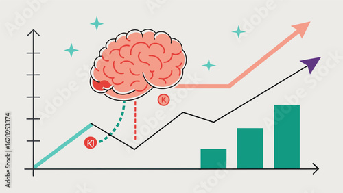 A handdrawn graph with the before line showing a downward trend of brain activity and the after line showing a sharp increase symbolizing the.