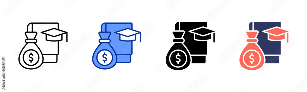 Obraz premium Tuition icon sheet multiple style collection