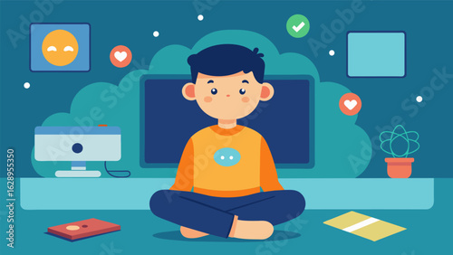 A child with ADHD finds focus and calmness in a virtual classroom setting while undergoing ketamine therapy..