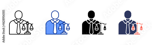 Lawyer icon sheet multiple style collection