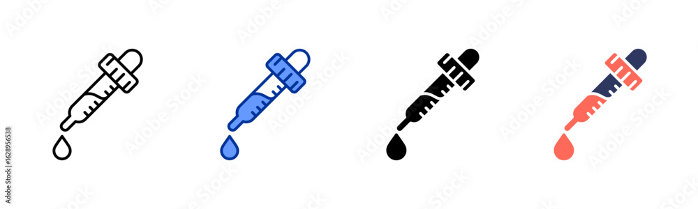 Fototapeta premium Pipette icon sheet multiple style collection
