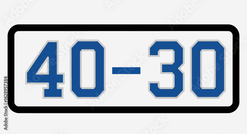 Scoreboard Displaying 4030 Score in Blue and White.