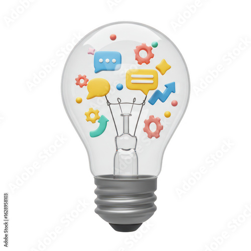 Creative idea lightbulb innovation brainstorming solution thinking business concept