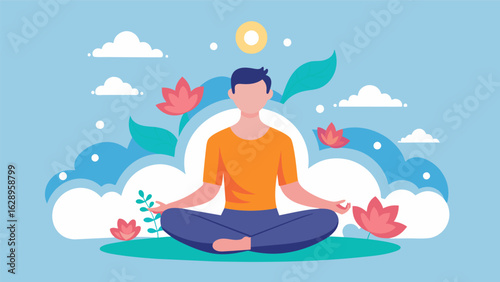 A gentle inversion promoting a sense of calm and clarity while also relieving stress and fatigue.. Vector illustration