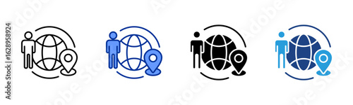 Immigration icon sheet multiple style collection