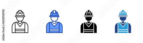 Worker icon sheet multiple style collection