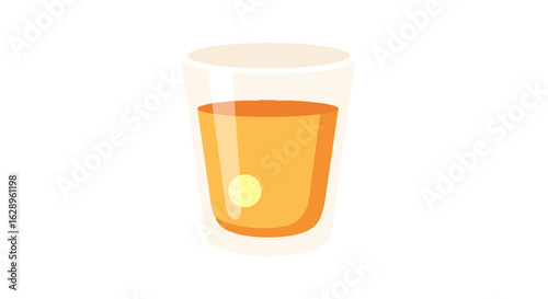 Whiskey Glass Vector with Amber Liquid

