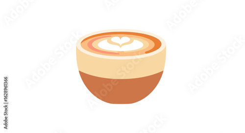 Latte Art Coffee Cup Vector Design
