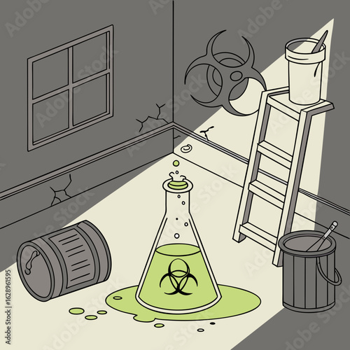 Hazardous Material Spill in Abandoned Lab