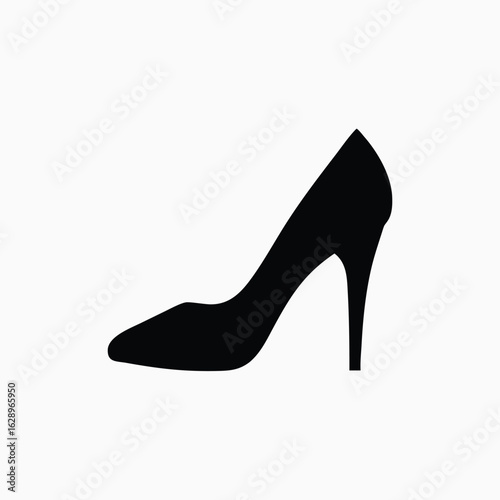 Minimalist High-Heeled Shoe Silhouette – Elegant Fashion Icon