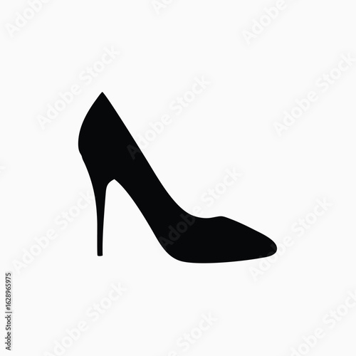 Minimalist High-Heeled Shoe Silhouette – Elegant Fashion Icon