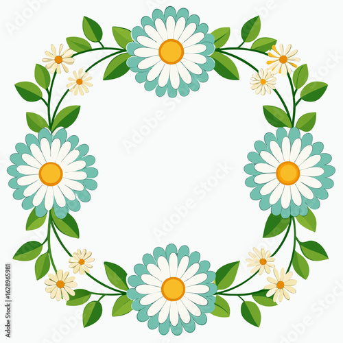 floral frame with camomiles