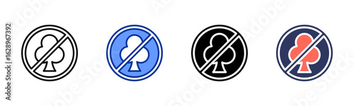 No Gambling icon sheet multiple style collection