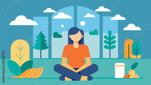 A designated quiet area for individuals with sensory sensitivities to take a break and relax.. Vector illustration