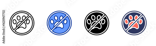 No Pets icon sheet multiple style collection