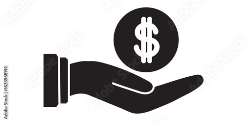 Hand Holding Money and Financial Investment Icon