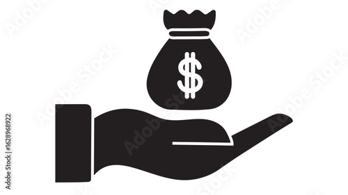 Hand Holding Money and Financial Investment Icon