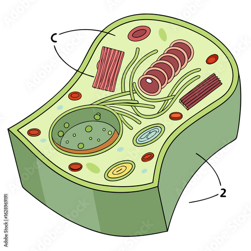 Detailed Illustration of a Plant Cell Structure