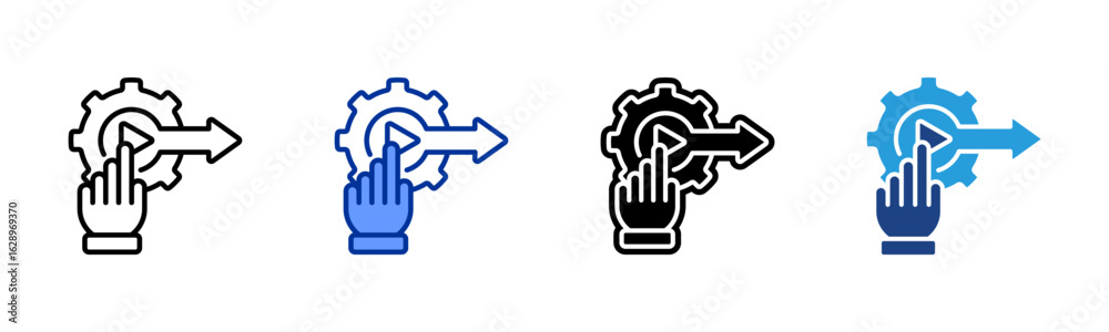 Obraz premium Actionable icon sheet multiple style collection