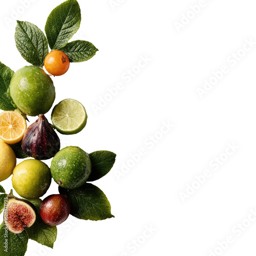 Wallpaper Mural Colorful assortment of fresh fruits and leaves Torontodigital.ca