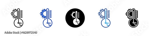 Temperature icon sheet multiple style collection