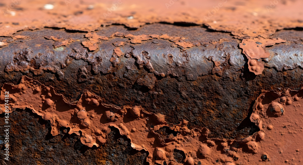 Fototapeta premium Close-Up of Rusty Metal Surface Showing Corrosion Texture