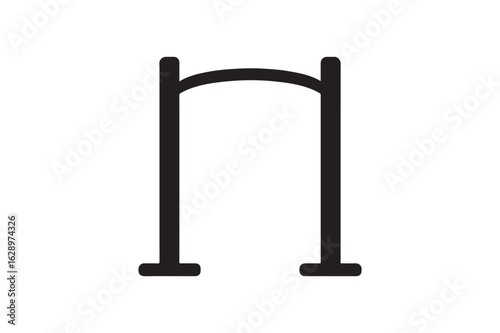 Pull-Up Bar icon silhouette vector with white background