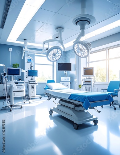 Modern sterile operating room interior