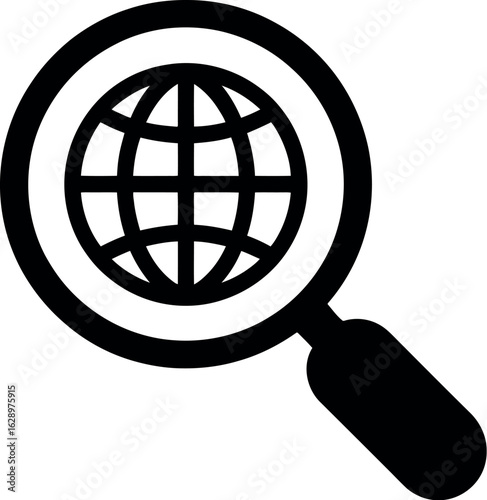 Global search internet research world wide web icon graphic