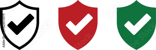 Security shield checkmark icons for website and app design