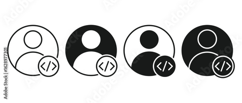 Coding profile icon. Illustration vector