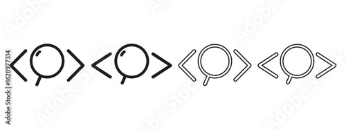 Code coding search icon. Illustration vector