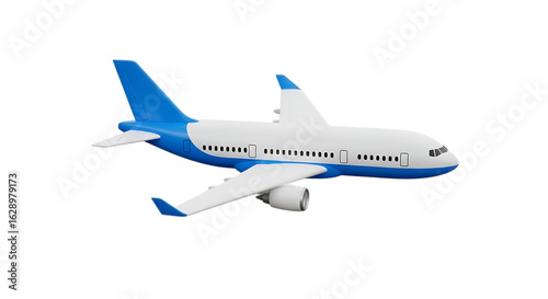 Wallpaper Mural White and blue passenger airplane isolated on transparent background Torontodigital.ca