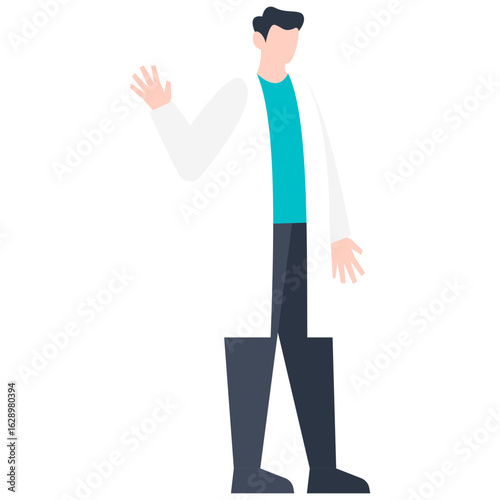 the doctor waved one hand