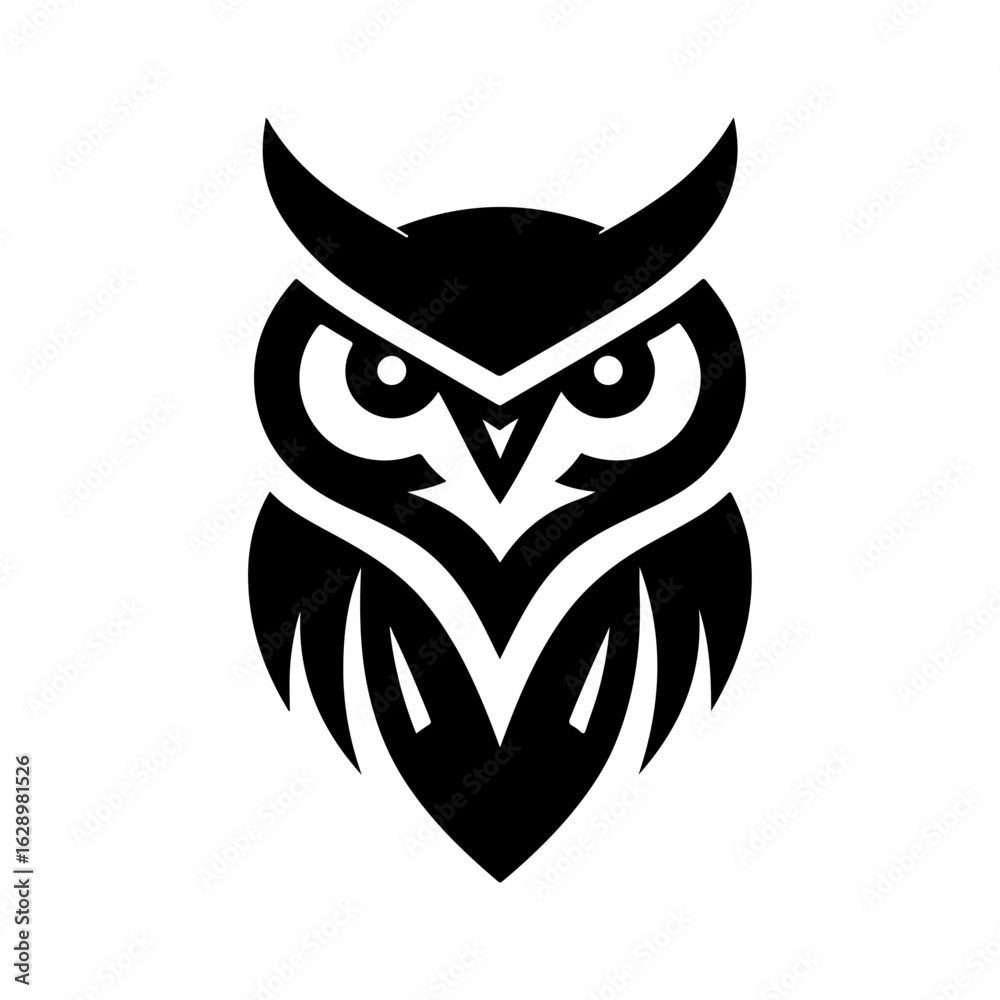 Fototapeta premium Minimalist Owl Silhouette Logo