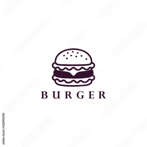 Burger logo vector icon illustration style