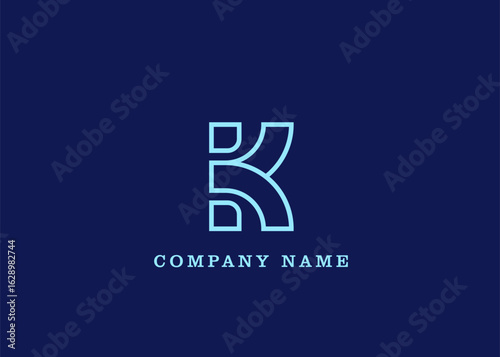 Outstanding professional  Minimal elegant monogram letter K logo design vector illustration