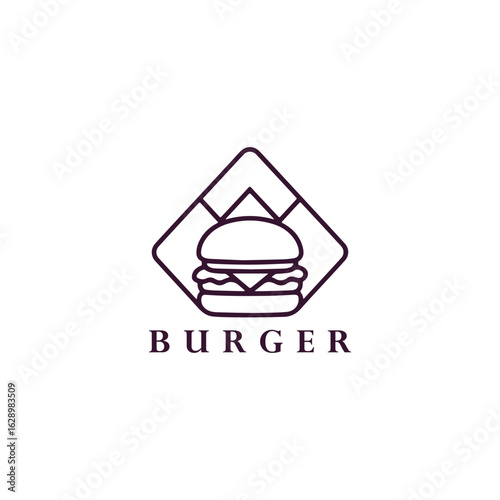 Burger logo vector icon illustration style