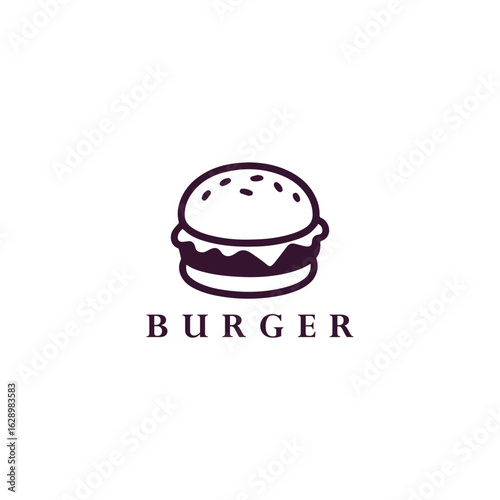 Burger logo vector icon illustration style