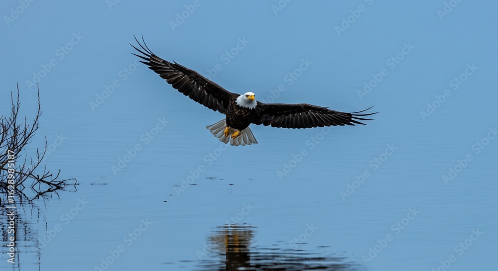Obraz premium A group of mallard ducks swimming in a lake