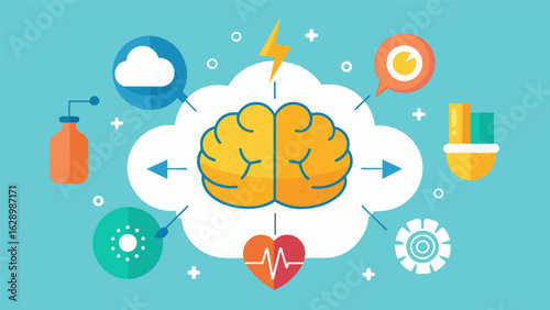 A depiction of the brains reward center and how ketamine can stimulate it leading to mood improvement and reduced symptoms of depression..