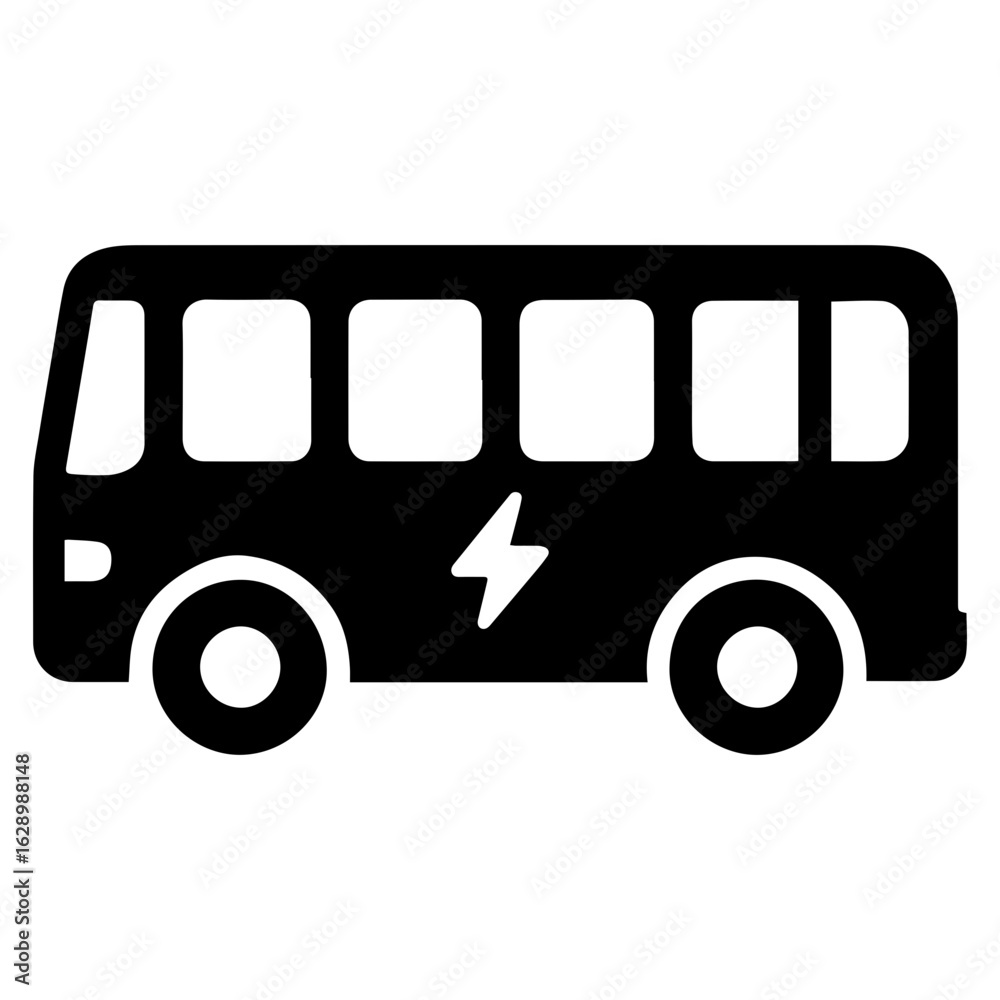 Eco City bus icon with transparent background in black and white style
Eco City bus icon with transparent background in black and white style
